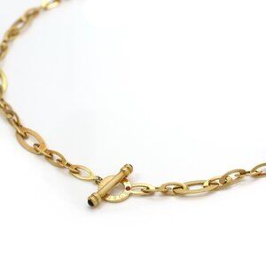 Roberto Coin 18K Yellow Gold Oval Toggle Link Necklace 750 Italy  18"